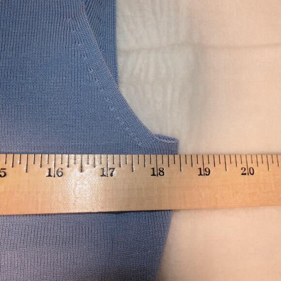 Coldwater Creek Cardigan Sweater Twin Set Womens 1X Blue Silk Cotton Knit Tank - Picture 12 of 16